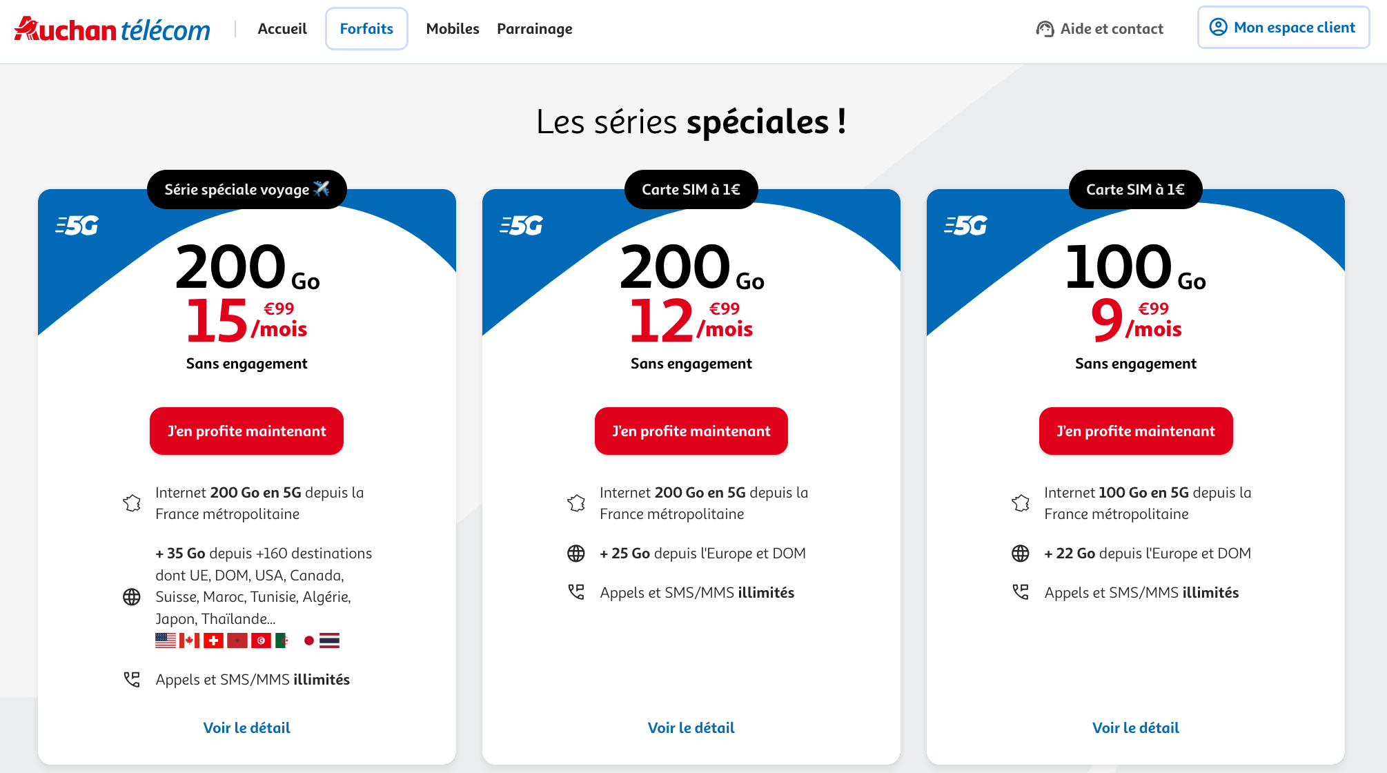 auchan télécom forfaits internet